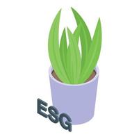 esg plante pot icône isométrique vecteur. social entreprise vecteur