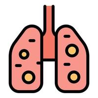 poumons Humain icône vecteur plat