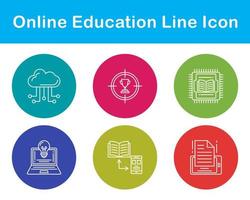 jeu d'icônes vectorielles de l'éducation en ligne vecteur