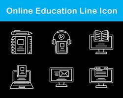 jeu d'icônes vectorielles de l'éducation en ligne vecteur