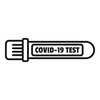 covid19 tester icône contour vecteur. couronne laboratoire vecteur