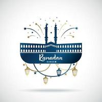 bannière de voeux pour les vacances islamiques ramadan kareem. vecteur