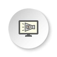 rond bouton pour la toile icône, numérique, commercialisation, en ligne. bouton bannière rond, badge interface pour application illustration sur blanc Contexte vecteur