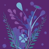 branché texturé plat vecteur illustration avec violet et rose vibrant brillant pente végétaux, feuilles, fleurs, branches. floral et botanique moderne Contexte pour affiches, bannières, invitation, cartes