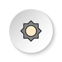 rond bouton pour la toile icône, luminosité, Soleil. bouton bannière rond, badge interface pour application illustration sur blanc Contexte vecteur