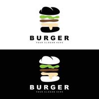 Burger logo, vite nourriture conception, pain et des légumes vecteur, vite nourriture restaurant marque icône illustration vecteur