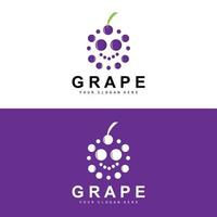 grain de raisin fruit logo, cercle style fruit conception, grain de raisin ferme vecteur, du vin boire, la nature icône, illustration modèle vecteur