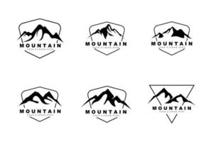 création de logo de montagne, lieu de vecteur pour randonneur amoureux de la nature