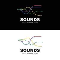 logo d'onde sonore, conception d'égaliseur, vibration d'onde musicale, icône vectorielle simple avec style de ligne vecteur