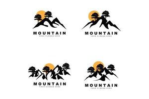 création de logo de montagne, lieu de vecteur pour randonneur amoureux de la nature