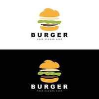 Burger logo, vite nourriture conception, pain et des légumes vecteur, vite nourriture restaurant marque icône illustration vecteur