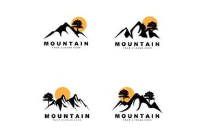 création de logo de montagne, lieu de vecteur pour randonneur amoureux de la nature