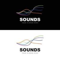 logo d'onde sonore, conception d'égaliseur, vibration d'onde musicale, icône vectorielle simple avec style de ligne vecteur