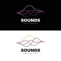 logo d'onde sonore, conception d'égaliseur, vibration d'onde musicale, icône vectorielle simple avec style de ligne vecteur