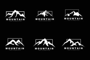 création de logo de montagne, lieu de vecteur pour randonneur amoureux de la nature