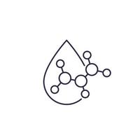 icône de goutte d & # 39; acide, vecteur de ligne