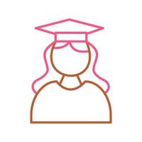 icône de vecteur unique diplômé féminin