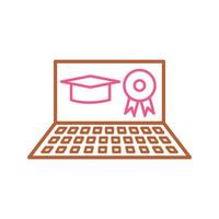 icône de vecteur de diplôme en ligne unique