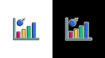 femelle croissance population statistique infographie Les données une analyse coloré icône graphique bar pourcentage vecteur