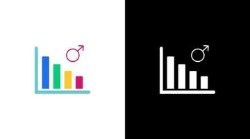 Masculin le sexe diminution infographie Les données une analyse coloré icône conception graphique bar vecteur