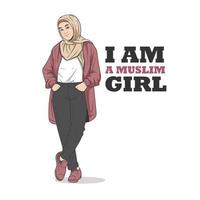 musulman femmes hijab illustration vecteur
