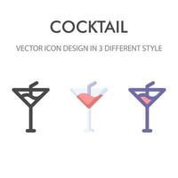 pack d'icônes de cocktail isolé sur fond blanc. pour la conception de votre site Web, logo, application, interface utilisateur. illustration graphique vectorielle et trait modifiable. eps 10. vecteur