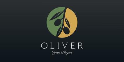brindille olive pétrole logo modèle icône conception vecteur