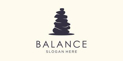 pierre Roche équilibrage logo spa bien-être vecteur emblème illustration conception