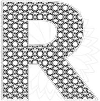 page de coloriage alphabet avec style floral. abc coloriage - lettre un vecteur gratuit