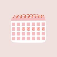 calendrier planificateur pour menstruel critique journées vecteur