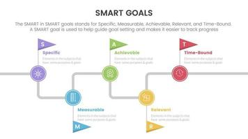 intelligent affaires modèle à guider buts infographie avec chronologie drapeau point concept pour faire glisser présentation vecteur