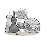 vite nourriture griffonnage dans noir et blanc Couleur style illustration objets isolé sur blanc Contexte. vecteur