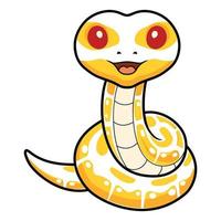 mignonne albinos Balle python serpent dessin animé vecteur
