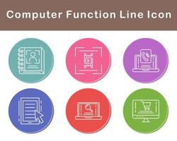 ordinateur une fonction vecteur icône ensemble