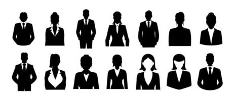 affaires gens avatar profil tête icône silhouette ensemble affaires homme femme utilisateur visage avatars Icônes silhouettes vecteur illustration