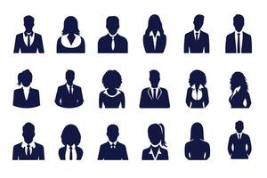 affaires gens avatar profil tête icône silhouette ensemble affaires homme femme utilisateur visage avatars Icônes silhouettes vecteur illustration