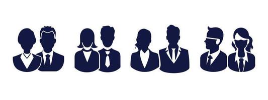 affaires gens avatar profil tête icône silhouette ensemble affaires homme femme utilisateur visage avatars Icônes silhouettes vecteur illustration