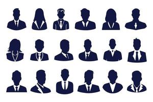 affaires gens avatar profil tête icône silhouette ensemble affaires homme femme utilisateur visage avatars Icônes silhouettes vecteur illustration