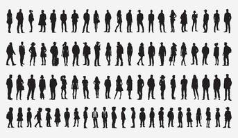 gens silhouette ensemble homme femme silhouettes foule de gens famille les enfants adulte Jeune gens jeunesse Contexte vecteur illustration