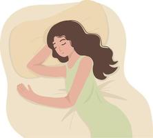 en train de dormir Jeune femme avec fermé yeux illustration vecteur
