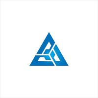 abstrait bleu Triangle forme avec lettre un. Stock vecteur illustration isolé sur blanc Contexte icône