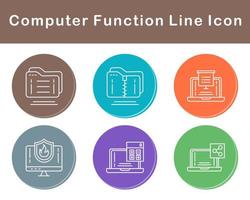 ordinateur une fonction vecteur icône ensemble