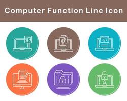 ordinateur une fonction vecteur icône ensemble