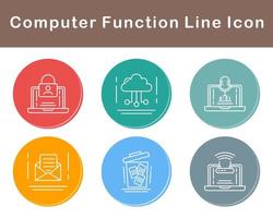 ordinateur une fonction vecteur icône ensemble