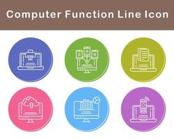 ordinateur une fonction vecteur icône ensemble