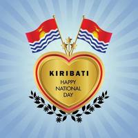 Kiribati drapeau indépendance journée avec or cœur vecteur