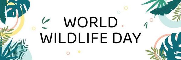 journée mondiale de la faune. texte dans la jungle. illustration vectorielle vecteur