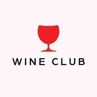 du vin club logo conception. rouge du vin verre logotype. Facile et moderne logo. vecteur