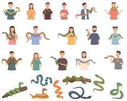 serpent animal de compagnie Icônes ensemble dessin animé vecteur. la nature animal vecteur