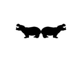 paire de le hippopotame, hippopotame amphibie. silhouette pour logo, art illustration, icône, symbole, pictogramme ou graphique conception élément. vecteur illustration